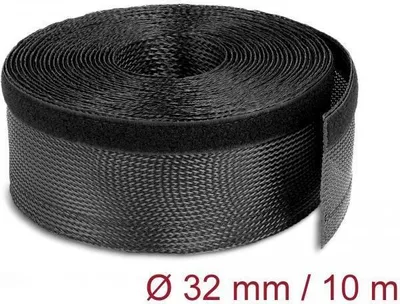 Produktbild von DELOCK Geflechtschlauch mit Klettverschluss 10mx32mm schwarz