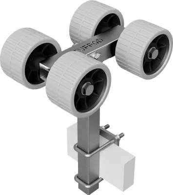 Produktbild von 4er Sliprollen Slipwagen Sliphilfe Bootstrailer EVA-Reifen SUPROD RKSRLB-4-EVA, Ø 120 mm, grau/schwarz