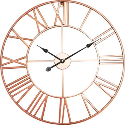 Produktbild von Antic by Casa Chic - Große Metall Wanduhr mit Quarz Uhrwerk - 80 cm Durchmesser - Rosegold