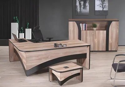 Produktbild von Büromöbel Komplettbüro Eckbürotisch Büro Bürotisch 3tlg Holz Braun