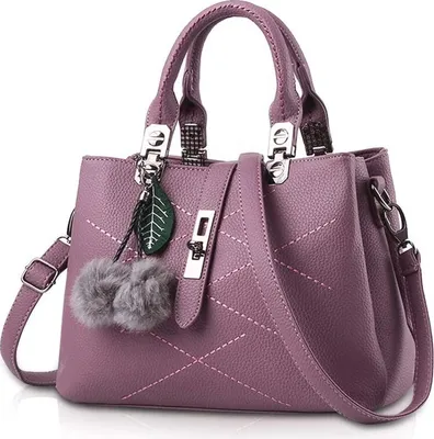 Produktbild von odsellingaaa Handtasche Damen lila Kunstleder, Länge 11 Zoll, Breite 5.1 Zoll, Höhe 7 Zoll, abnehmbarer verstellbarer Schultergurt, handgefertigt, italienische Handwerkskunst