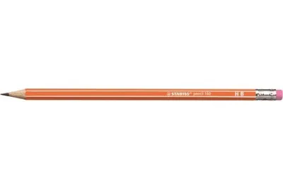 Produktbild von Bleistift mit Radiergummi - STABILO pencil 160 in orange - Einzelstift - Härtegrad HB