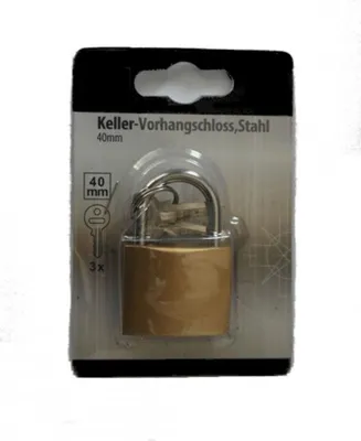 Produktbild von Keller Vorhangschloss Stahl Vorhängeschloss Kellerschloss Stahlschloss 40mm