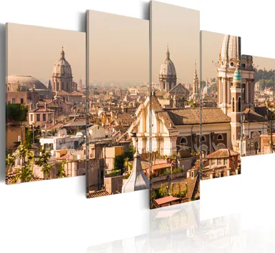 Produktbild von Leinwandbilder Italien 200x100 cm Vlies Leinwandbild 5 tlg Kunstdruck modern Wandbilder XXL Wanddekoration Design Wand Bild - Stadt Rom Architektur Skyline 030220-5