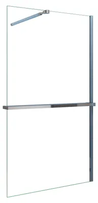 Produktbild von AICA_90x200cm Walk in Duschwand mit Stabilisator 8mm NANO ESG-Glas mit Duschregal Handtuchhalter Duschtrennwand F084