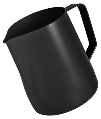 Milchaufschäumkännchen 600 ml, Edelstahl, schwarz, tropffreier Ausguss