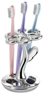 Immagine prodotto di Porta spazzolini in Vetroceramica, 6 scomparti, color argento