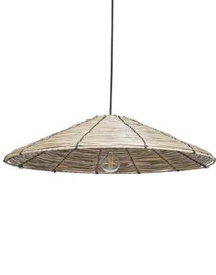 Produktbild von BELIANI Hängelampe Naturfarben u. Schwarz aus Seegras Boho Stil Modern Hängeleuchte für Esstisch Esszimmer Wohnzimmer Schlafzimmer
