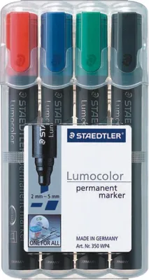 Immagine prodotto di 1 confezione da 4 pennarelli indelebili Lumocolor 350 WP4