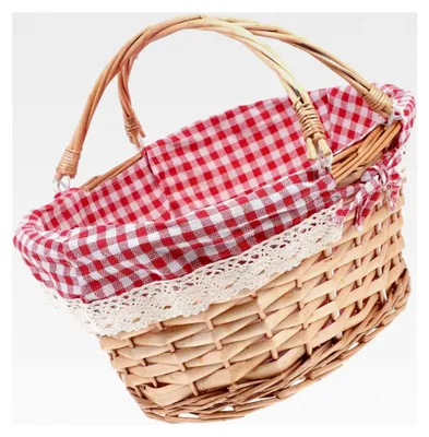 Produktbild von Picknickkorb aus handgeflochtenem Naturweide – Großer Korb mit abnehmbarem Griff für vielseitige Nutzung im Freien