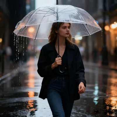 Produktbild von Transparenter Regenschirm mit Automatik, 85 cm Durchmesser, klarer Glockenschirm für Damen & Herren, robuster Stockschirm mit Einhand-Öffnung
