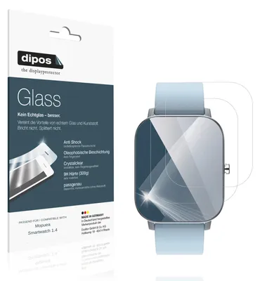 Produktbild von 2x Schutzfolie für Mopuea Smartwatch 1.4 - Anti-Shock 9H Folie dipos Glass Kunststoffglas