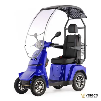 Produktbild von Veleco Gravis Elektromobil - Kapitänssitz - Herausnehmbarer Lithium Akku - 4-Rad Mobilitätsroller - Komplett montiert - Voll-LED Beleuchtung (Grau)