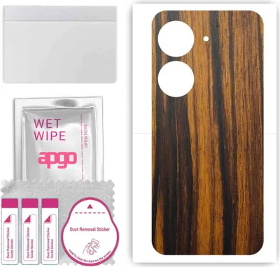 Produktbild von apgo Rückseite Schutzfolie, Skin, kompatibel mit Asus ZenFone 9, Hinten Displayschutzfolie aus Vinylfolie, kratzfest, einfache Montage - Tigerwood
