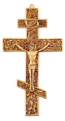 Goldenes Zinn-Filigran-Kreuz, griechisch-orthodox, 21,6 cm
