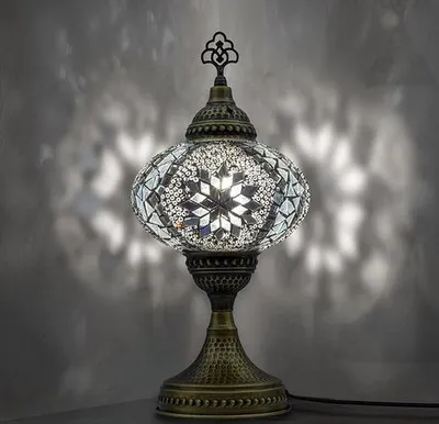Productafbeelding van Mozaïek tafellamp, handgemaakt nachtlampje, Turks-Arabische Tiffany-lamp voor slaapkamer, kantoor en woonkamer