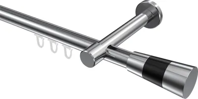 Produktbild von Interdeco Innenlaufstange / Gardinenstange mit Innenlauf Chrom, Typ Prestige Tanara (Konus Bicolor), 20 mm Ø 1-läufig, 540 cm