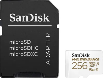 Produktbild von SanDisk MAX ENDURANCE, 256 GB, MicroSDXC, Klasse 10, UHS-I, 100 MB/s, 40 MB/s