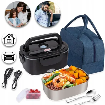 Produktbild von Elektrische Lunchbox 1,5 Liter 60 W 12/24/220 V mit Stahlbehälter Schwarz