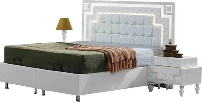 Produktbild von s Weißes Schlafzimmer Bett Mooderner Bettrahmen Edle Schlafmöbel
