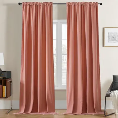Zdjęcie produktu dla Joydeco Zestaw 2 zasłon zaciemniających 132x245 cm Thermal Pink