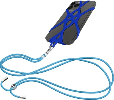 Immagine prodotto di Avizar, cordino regolabile per cellulare 90 cm con supporto in silicone, blu