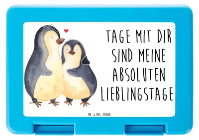 Produktbild von Mr. & Mrs. Panda Bentobox Pinguin umarmen - Weiß - Geschenk, Hochzeitstag, Vorratsbehälter, Liebe, Bento Box, Vesperbox, Lebensmittel Aufbewahrungsbox, Hochzeit, Lunchbox