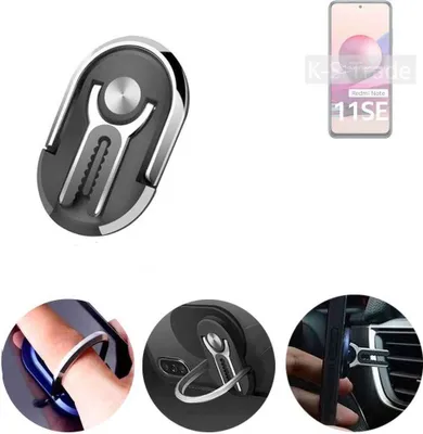 Produktbild von K-S-Trade 3in1 Smartphone-Ring Handy-Ring kompatibel mit Xiaomi Redmi Note 11SE India Fingerhalterung  Handyring Tischständer