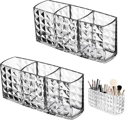 Produktbild von Make Up Pinsel Aufbewahrung, Acryl Schmink Aufbewahrung Transparent, Schmink Organizer für Pinsel Eyeliners Lippenstift Schminktisch Zubehör Aufbewahrung Es Kann Such Stiftehalter (Fächern)