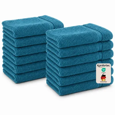Produktbild von Komfortec 12er Gästehandtücher Set 30x50 cm, 100% Baumwolle, Weich & Saugfähig, Frottee Gästetücher,