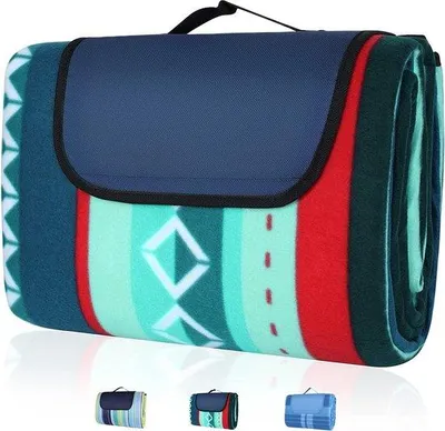 Produktbild von Famanu Picknickdecke 200 x 300 cm - Wasserfest, Fleece, Wärmeisolierend, Tragbar