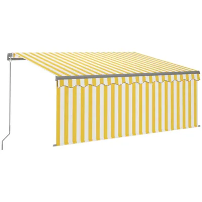 Produktbild von vidaXL Markise Manuell Einziehbar mit Rollo 3x2,5 m Gelb & Weiß