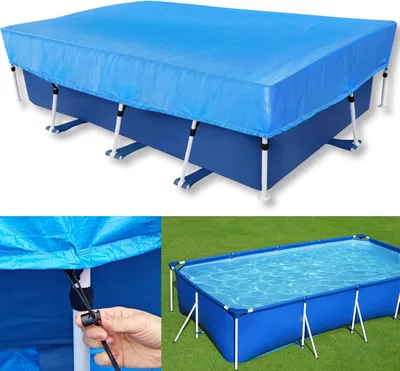 Immagine prodotto di Copertura per piscina, dimensioni 400 x 210 cm, rettangolare, impermeabile, resistente ai raggi UV, per uso esterno