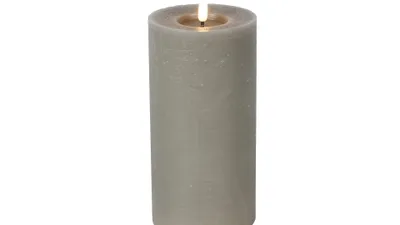 Produktbild von Countryfield LED Stumpenkerze Lyon L Grau H20cm Rustikal Dimmbar Timer