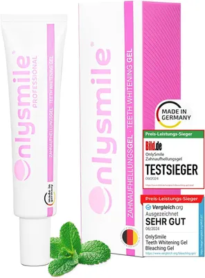 Produktbild von OnlySmile Bleaching Gel für Weiße Zähne  2024-2025 | 9+ Nuancen in 5 Tagen | Vegan Teeth Whitening Gel für Zahnbleaching | Zähne Bleaching