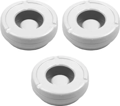 Image de 3 cendriers à vent Cendrier avec couvercle amovible en mélamine blanche ø 10cm
