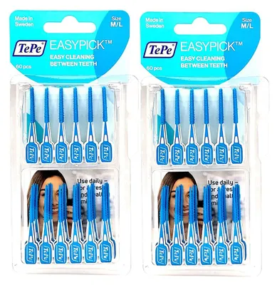 Produktbild von 2x TePe Easy Pick M/L blau Neu 2x 60 Stück