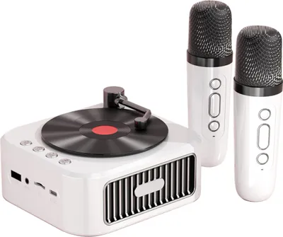 Obrázek produktu pro Přenosný bezdrátový reproduktor ve stylu vintage CD desek, technologie BT5.3, reproduktor se dvěma mikrofony, stereofonní scéna, hi-fi zvuk, AUX, USB flash disk, TF karta, 10 hodin dlouhá doba přehrávání, přenosný