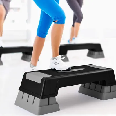 Obrázek produktu pro Nastavitelný aerobní stepper, 3 výšky, protiskluzový, šedý