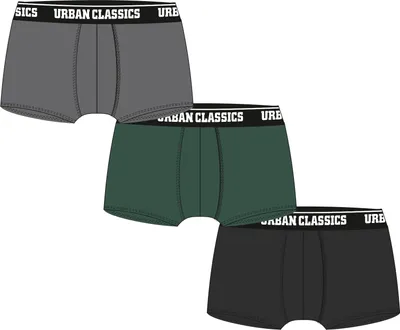 Image de Urban Classics Boxershort Boxer Shorts 3-Pack Gris/Vert foncé/Noir-4XL