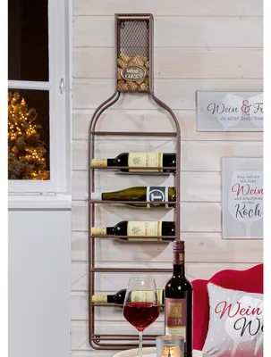Image de Gilde Weinregal, Flasche, "Cork", Metall, braun, VE 1, L. 8.5 cm, B. 32 cm, H. 118 cm 51883 4063387518830