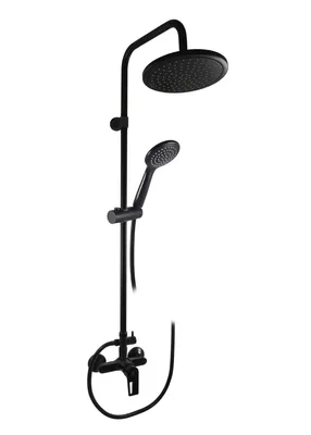 Image de Slezák-RAV Slezák Rav CO282/3CMAT Robinet avec pomme de douche et douchette, noir mat Couleur : noir mat, Dimension : 150 mm