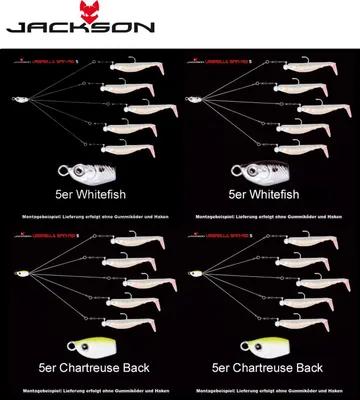 Produktbild von 4 Jackson Umbrella Spin Rigs 5er Fischschwarm