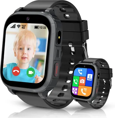 Produktbild von Kesasohe 4G Kinder-Smartwatch mit GPS, Videoanruf, Telefonfunktion, SOS-Notruf, IP68 wasserdicht, Spiele, Schulmodus, Wecker