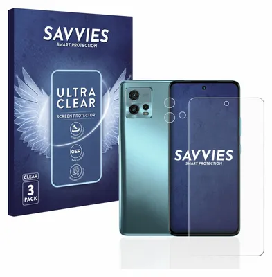 A product shot showing packaging and a phone with a screen protector.