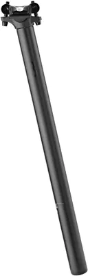 A black bicycle seat post against a white background.