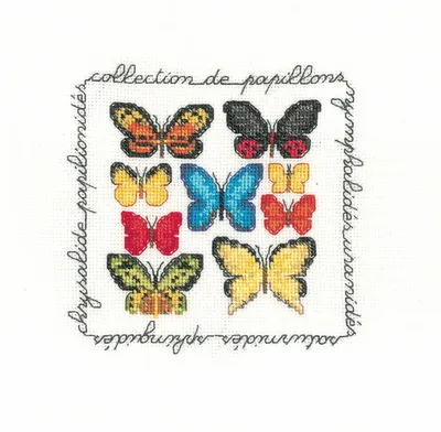 Produktbild von Le Bonheur des Dames Kreuzstich Set "Schmetterlingssammlung", Zählmuster, 11,5x11,5cm