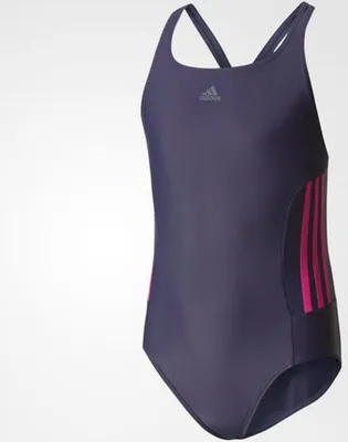Image de Maillot de bain Adidas Infinitex à 3 bandes pour fille, couleur : bleu, tailles enfant : 152