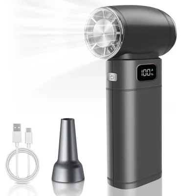 Produktbild von Elektrischer Druckluftreiniger 80000 U/min 6 Stufen 6000mAh Akku LED Beleuchtung USB-C wiederaufladbar für PC Auto Haushalt Staub Reinigung