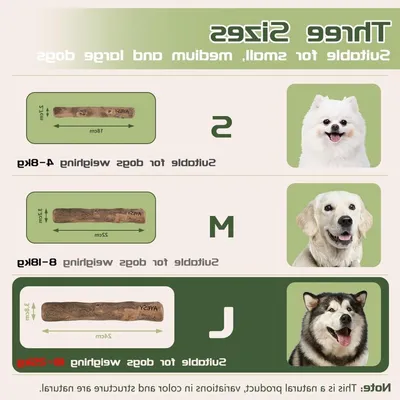 Coffee Wood Chew Stick für Hunde, Größe L, natürliches Kau Spielzeug, robustes und sicheres Spielzeug für Hunde bis 25 kg